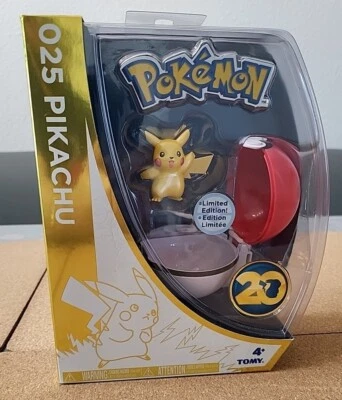 Pokemon 025 Pikachu Figure 20th Anniversary Gold Limited Edition  NIB - Image 1 of 3
