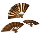Set of (3) Copper Fans - Wall Hanging Decor with Beautiful Shading / Patina