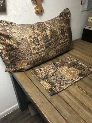 100% Pure by Custom Comfort 2 fundas de almohada marrón terciopelo floral cremallera king EE. UU.  Foto 1 de 4