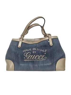 GUCCI                                       Pre-owned Blue Denim Craft Tote Bag - Image 1 of 4