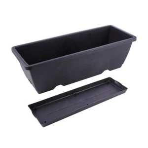 2PCS Flower Pots Plastic Rectangular Window Planters for Indoor/Outdoor Plants - Picture 1 of 12