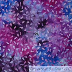 BonEful Fabric FQ Cotton Quilt Purple Pink Blue Water Color Raindrop Batik BOHO - Picture 1 of 12
