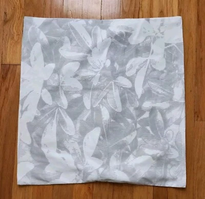 West Elm Sateen Organic Cotton Floral Etching Stripe Euro Sham White Gray 26"   - Image 1 of 4