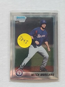 2010 Bowman Chrome Silve Mitch Moreland First Bowman Rookie Rangers Athletics RC - Picture 1 of 1