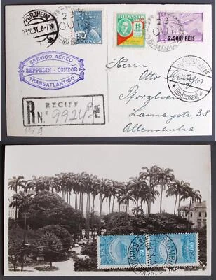 ZEPPELIN 1931 de Brasil a ALEMANIA, precioso dirigible 3er SAF foto de vuelo PPC, ex Fuchs Foto 1 de 4