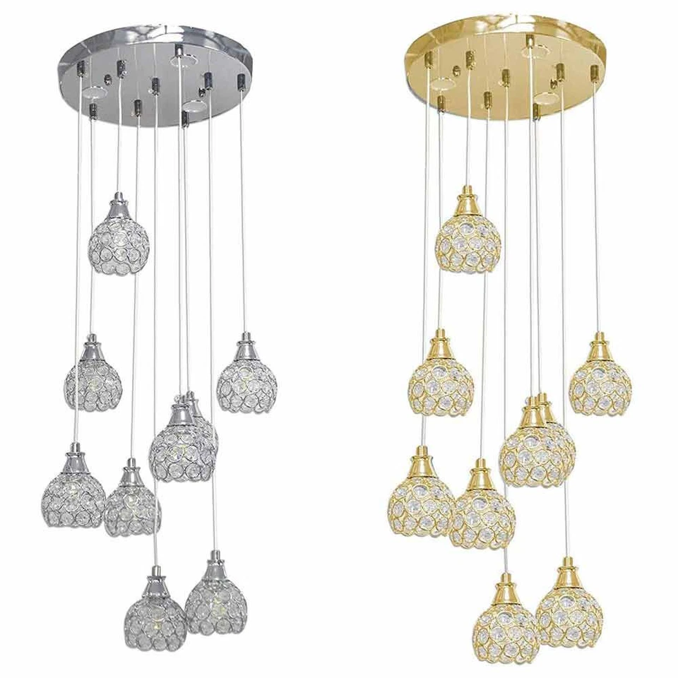 Lampadario a led 38.5 watt con sfere con cristalli gocce in acrilico  attacco g9 - Immagine 1 di 1