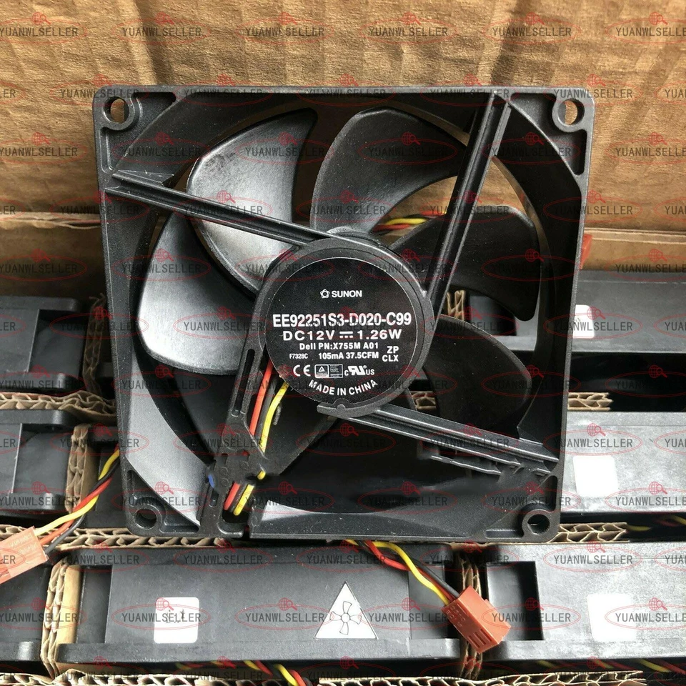 ONE SUNON 12V 1.26W 3Pin Cooling Fan EE92251S3-D020-C99 90*90*25MM - Image 1 of 1
