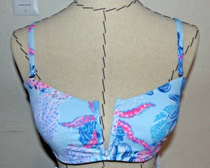 LILLY PULITZER Canady Bikini Top  BAHAMIAN BEACHCOMBER  Size 14  NWT - Picture 1 of 7
