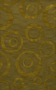 Green Transitional Bubbles Rings Area Rug Circles DV5 - Picture 1 of 35