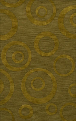 Green Transitional Bubbles Rings Area Rug Circles DV5 - Image 1 of 2