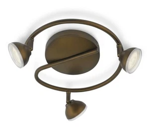 Philips LED Spot Bronce Toscana espiral puntual lámpara de techo 53249-06-16 - Imagen 1 de 3