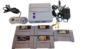 Super Nintendo SNES Jr. Mini Console OEM Bundle TESTED w/ Controller + 5 Games - Picture 1 of 21