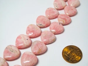 Pink Rhodochrosite heart beads 16mm. Half strand 12 beads - Picture 1 of 6