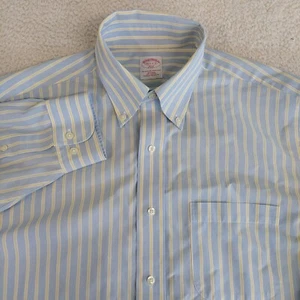 Brooks Brothers 346 Non-Iron Men 15.5-2/3 Striped Long Sleeve Button Dress Shirt - Imagen 1 de 20