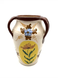 Vintage 3 Henkel Majolika Stil Kunstkeramik 7 1/4" Vase Krug signiert ITALIEN #1480/47 - Bild 1 von 15