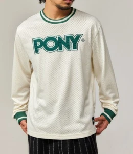 NEU + Etikett - seltenes hochwertiges Vintage Retro Style PONY Mesh Langarm T-Shirt - Bild 1 von 11