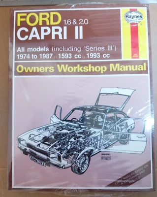 HAYNES WORKSHOP FORD CAPRI II (& III) 1.6 & 2.0 1974 TO 1987 1593, 1993cc - Imagen 1 de 4