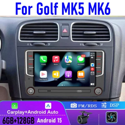 128GB GPS 7'' For VW GOLF MK5 MK6 Car Radio Stereo Head Unit CarPlay Android 15 - Image 1 of 4