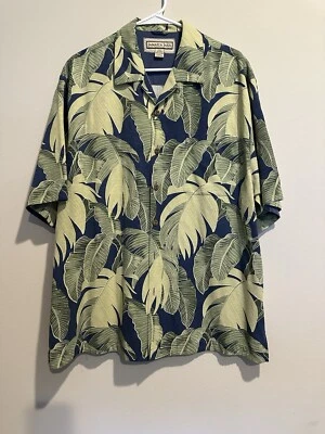 Camisa hawaiana con botones manga corta 100 % seda Jamaica Jaxx para hombre talla L grande Foto 1 de 4