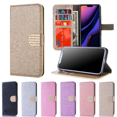 Glitter Leather Wallet Case Flip Case for iPhone 17/16e/16/15/14/13/12/11 Air SE - Image 1 of 4