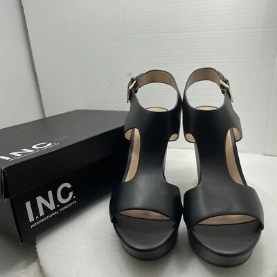 I.N.C Valleri Wedge Sandals, Black, Women Size 11 Item#555 - Изображение 1 из 4