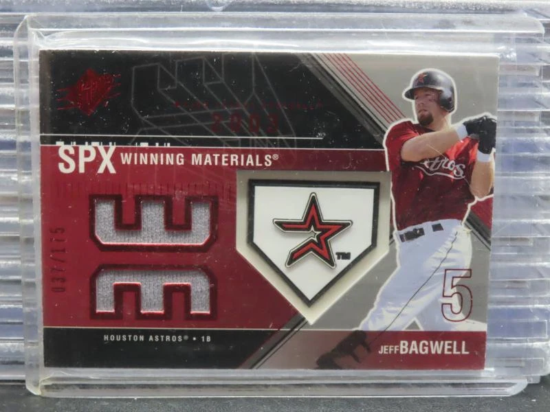 2003 SPx Jeff Bagwell Winning Red Team Logo Game Used Jersey #37/175 Astros