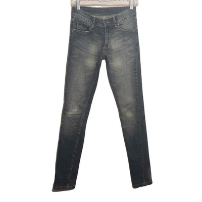 JEANS FEMININO BARATO SEGUNDA-FEIRA 26x32 azul perna skinny jeans stretch bigodado - Imagem 1 de 4