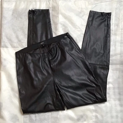 Next Uk 10R Faux Leather Legging Style Trouser Stretch Waist Smart Casual Event  - Image 1 of 3