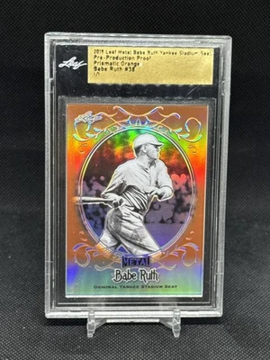 Babe Ruth 2019 Leaf Metal Pre Production Proof 1/1 Prismatic Orange #38 - Image 1 of 2