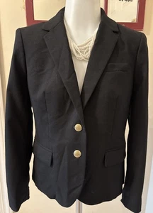 NEW J. Crew Women's Schoolboy Blazer BLK Gold Buttons Wool Career Preppy SZ 6P - Picture 1 of 18