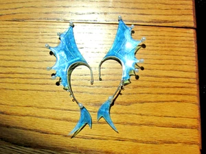 MERMAID EARS/FINS COSTUME PIECE-BEAUTIFUL SPARKLY BLUE! - Picture 1 of 5
