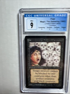 MTG Beta Fear CGC 9 Quad+ MINT (with 9.5 centering) 1993 - Image 1 of 4
