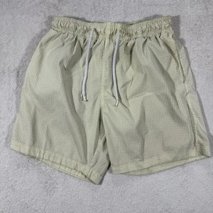 Gestreifte Badeshorts mit Kordelzug Taille Netz Medium Gelb - Bild 1 von 8