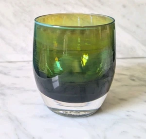 Glassybaby Rare Chesapeake Votive Candle Holder w/ Sticker 1668 Green Pre-Trisk  - Picture 1 of 9
