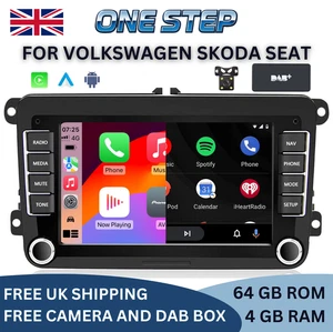 FABIA OCTAVIA PRAKTIK SKODA CarPlay Android Auto Head Unit Radio Stereo CAM DAB - Picture 1 of 16