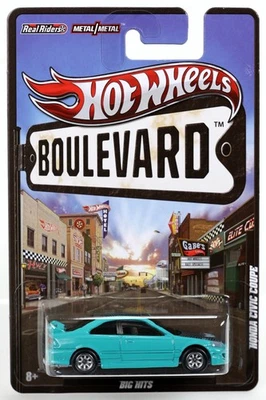 Hot Wheels Honda Civic cupé Boulevard Big Hits - W4611 NRFP 2011 turquesa Foto 1 de 4