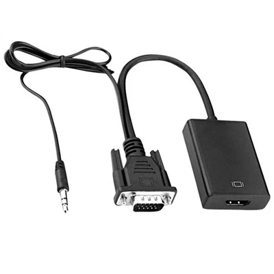 Cable adaptador VGA a HDMI con audio y alimentación 1080p Plug & Play Foto 1 de 4