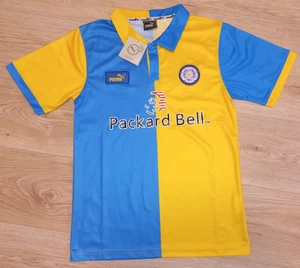 Retro 1997/99 Leeds United Football Shirt Size S Blue/Yellow - Picture 1 of 8