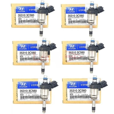 6PCS Fuel injector For Hyundai Santa Fe Azera Kia K900 Sedona 35310-3C560 Foto 1 de 4