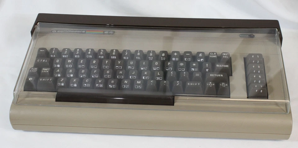 Vtg Commodore 64 Computer Keyboard Dust Cover Flip Down Pristine Estate Office - Image 1 of 4
