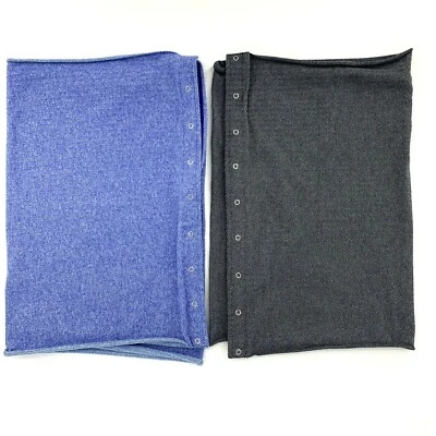 Lote Bufanda Lululemon Ivivva Niñas Village Chill Azul Gris Espiga Tweed A Presión Foto 1 de 4