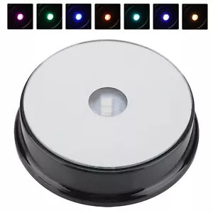 LED Light Display Base Stand Crystal Glass Art FigurinmN Seven Color Lamp Holder - Picture 1 of 7