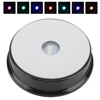 Display Base LED Light Stand Seven Color Lamp Holder Crystal Glass Art FigurinmN - Image 1 of 4