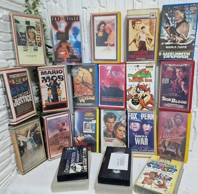 Rare Vintage VHS Lot 20 Tapes – Greek Rental Movies + X-Files Space Jam & more - Image 1 of 4