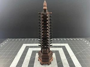 Wenchang Pagode Tempel Fengshui Ornament 10" Turm Figur Kupfer Wohnkultur - Bild 1 von 15
