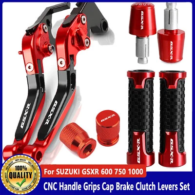4Pcs For SUZUKI GSXR 600 750 1000 CNC Brake Clutch Levers Handlebar Grips Sets - Image 1 of 4