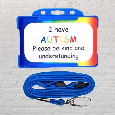 UNIQUELY ME ID Autism Awareness- I Have Autism Hidden Disability Awareness Card And Lanyard