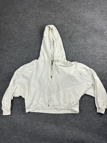 OFF WHITE ROSA Victoria's Secret Felpa con Cappuccio Donna L Bianco 1 4 Zip Boxy Pullover Oversize