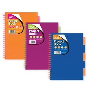 A4 Executive Project Book 200 Pages 8mm Ruled Lines 80GSM Paper -Note Pad Spiral - Picture 1 of 6