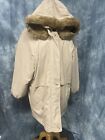 vintage st Michael size 16 hooded puffer all weather coat beige 